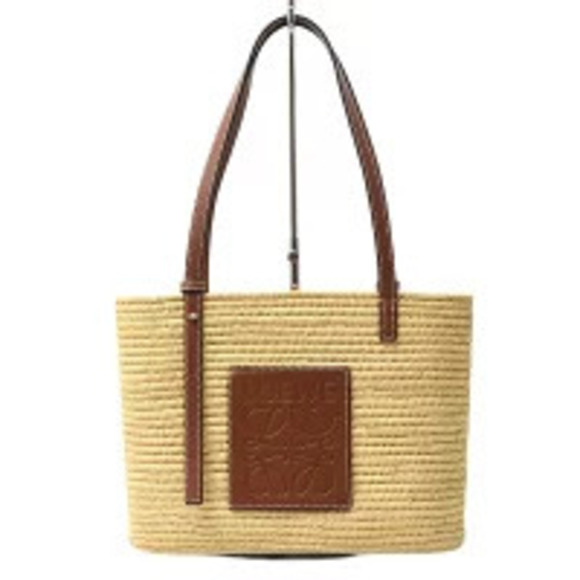 Loewe Handbags - Loewe Square Basket Shoulder Bag Raffia